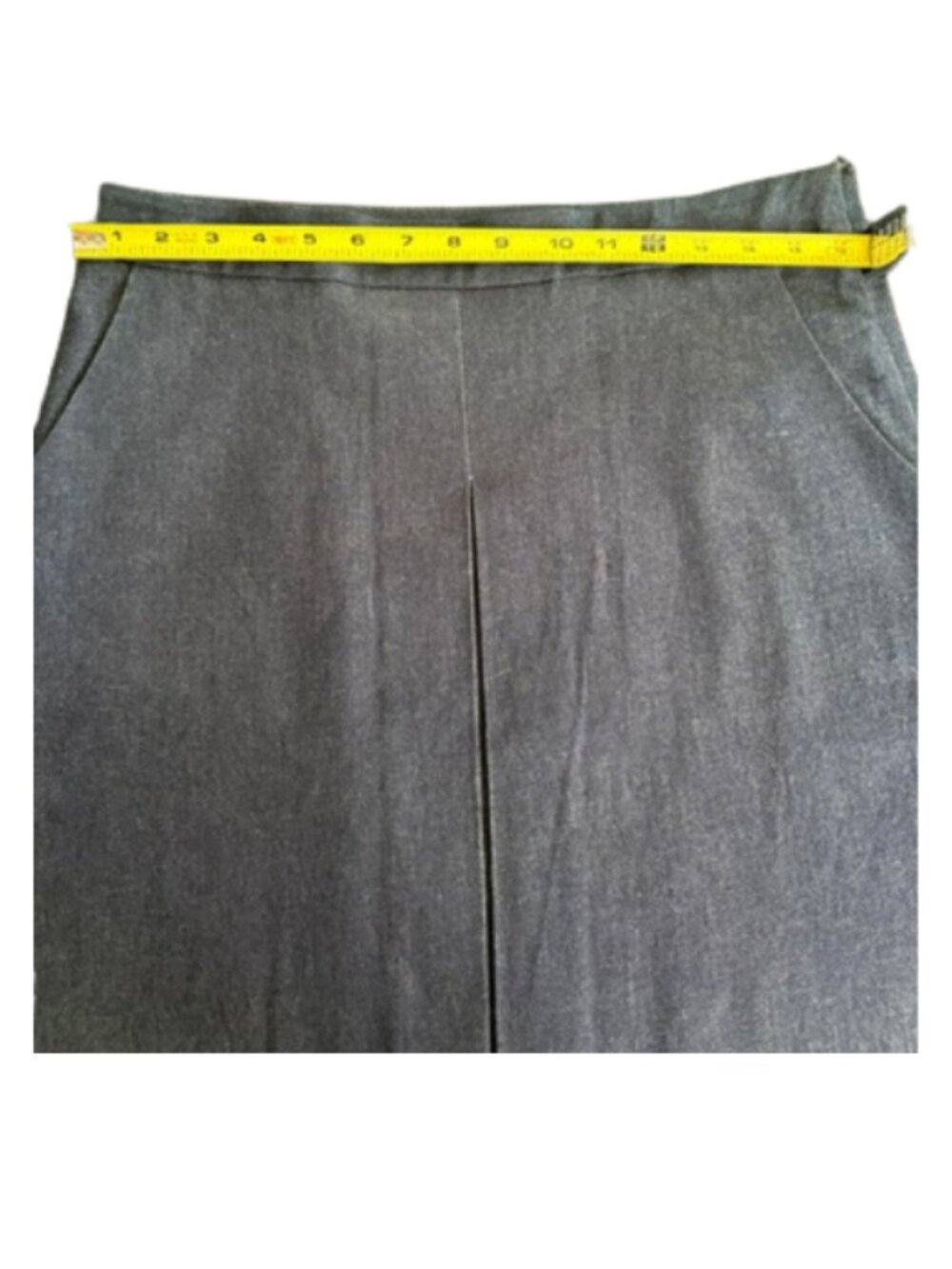 NEW French Connection Dark Wash Stretch Denim Skirt Front Pleat Size 10 - Picture 7 of 9